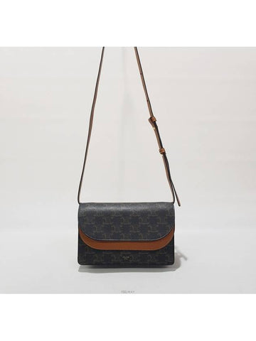 CELINE Triope Canvas Wallet On Strap Clutch Crossbody Bag