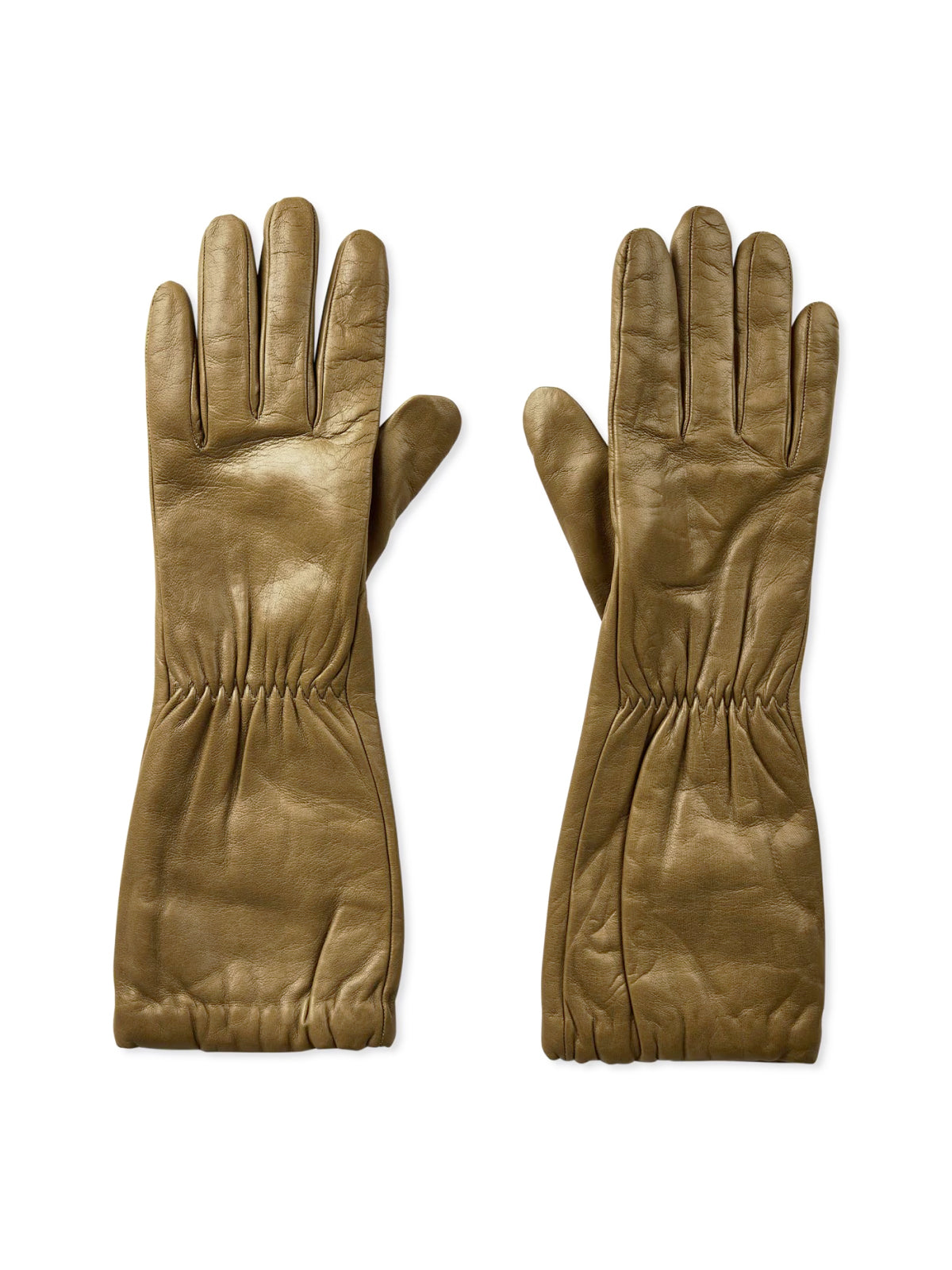 BOTTEGA VENETA Embossed Logo Leather Gloves for Women - FW24 Collection