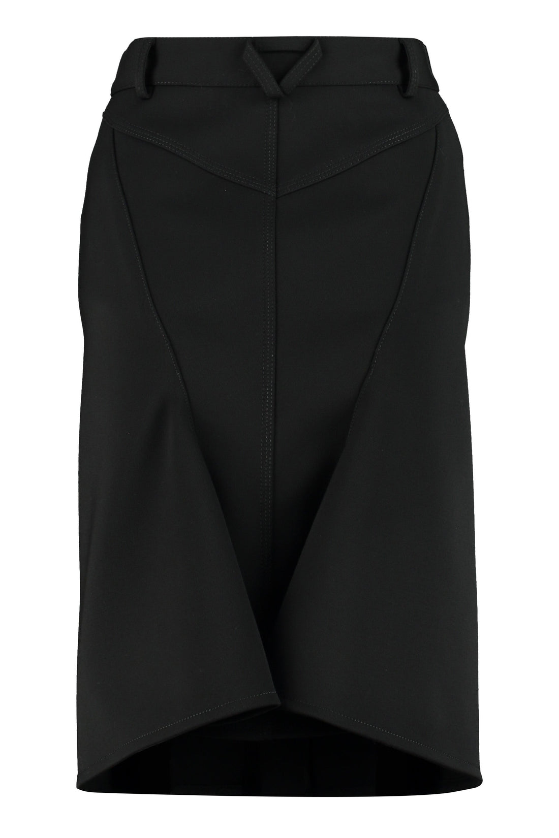 BOTTEGA VENETA Stretch Wool Skirt with Front Button Fastening