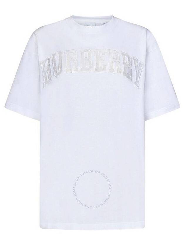 Burberry Lace Logo Cotton Oversized Short Sleeve T-Shirt White