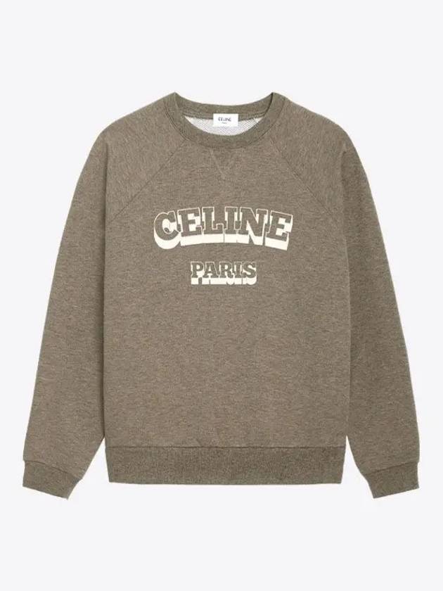 CELINE WoMen's Paris 70's Cotton Cashmere Sweatshirt Light Brown