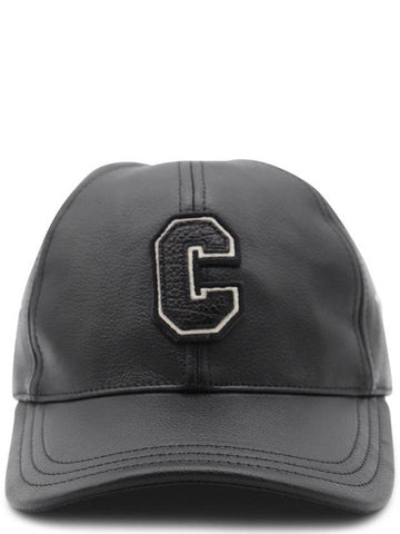 CELINE Casquette College Agneau Grained Ball Cap Black