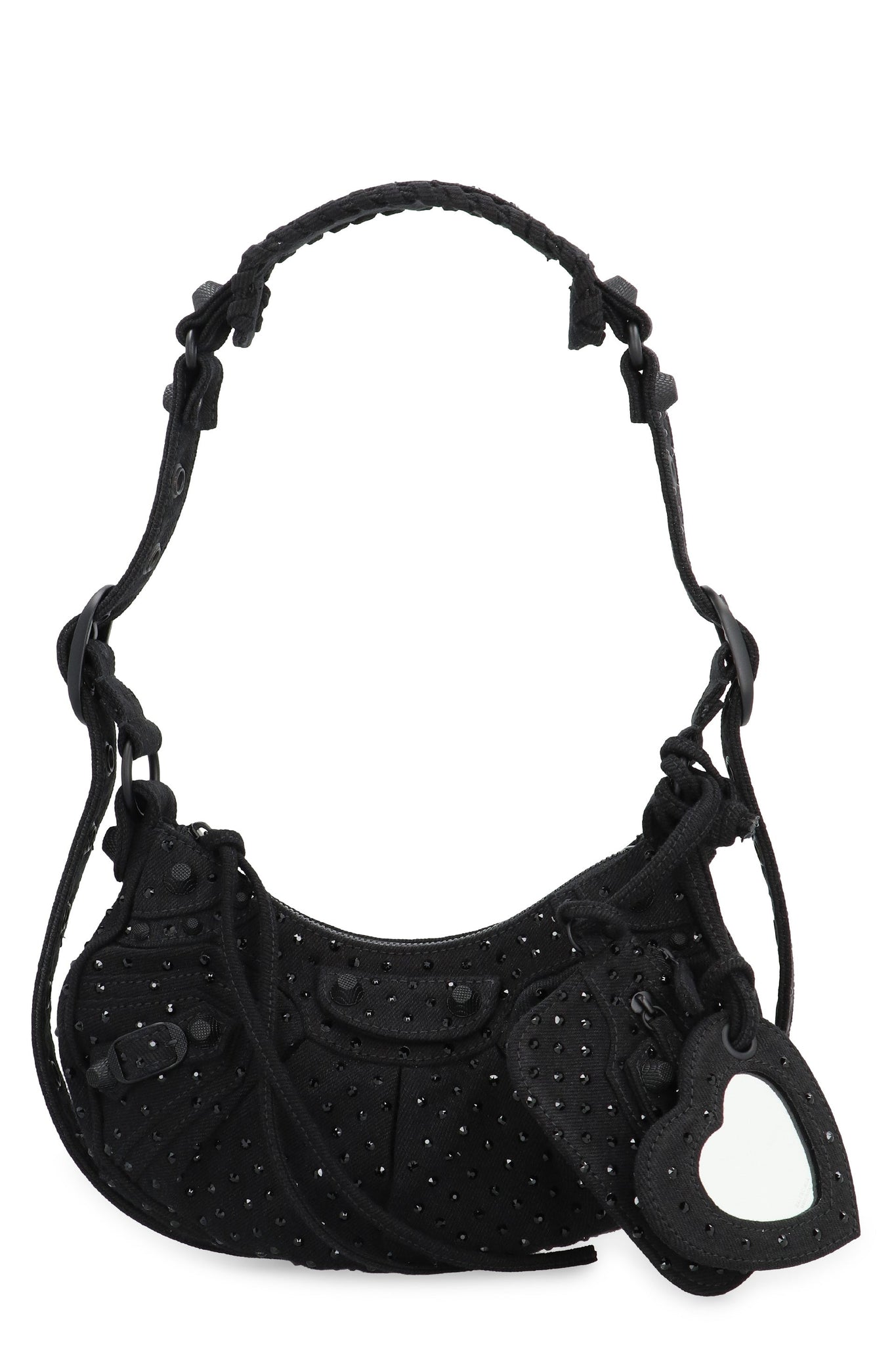 BALENCIAGA Mini Rhinestone-Studded Crossbody Handbag