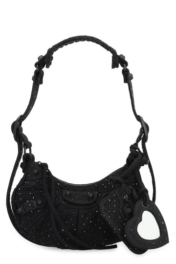 BALENCIAGA Mini Rhinestone-Studded Crossbody Handbag