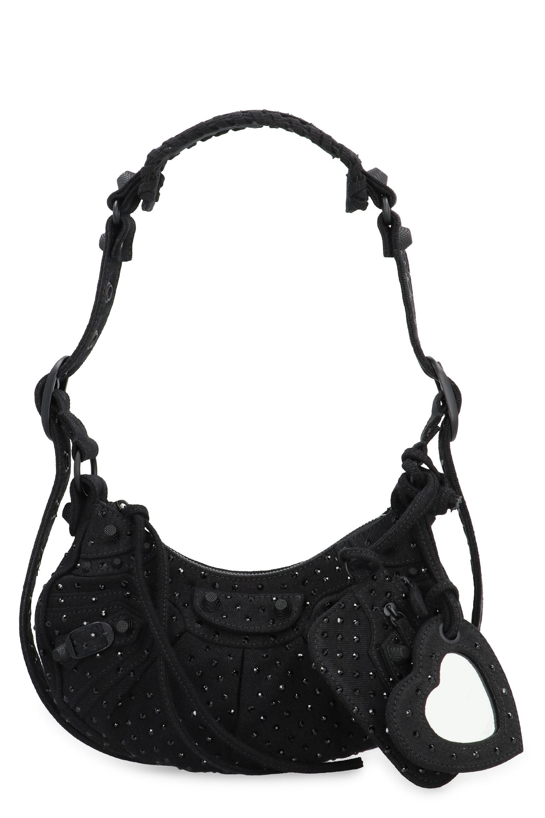 BALENCIAGA Mini Rhinestone-Studded Crossbody Handbag