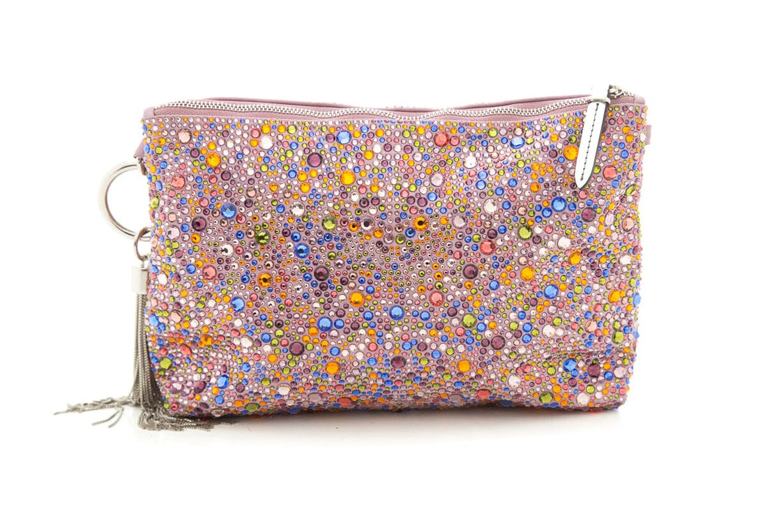 Jimmy Choo "Calle"Crystal-Embellished Clutch  Handbag