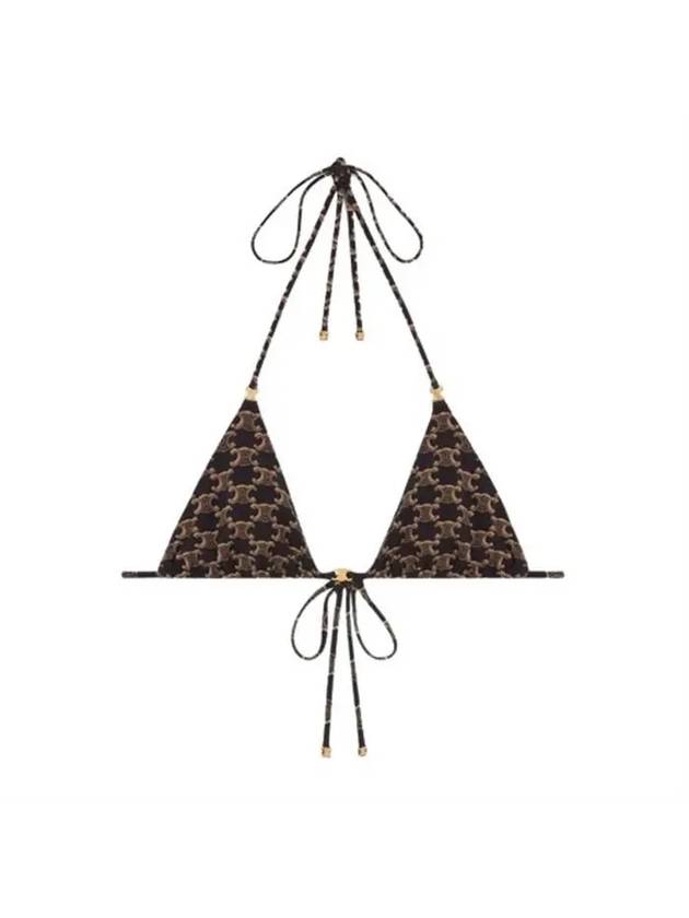 CELINE Triomphe Monogram Triangle Top Brown