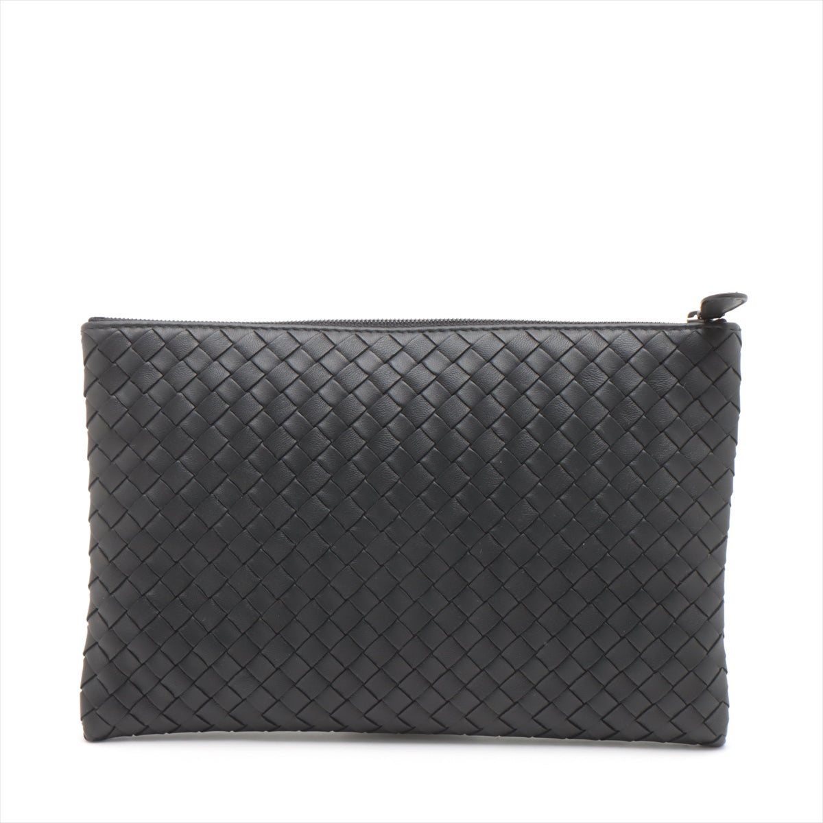 Bottega Veneta  Intrecciato Leather Clutch Bag Black