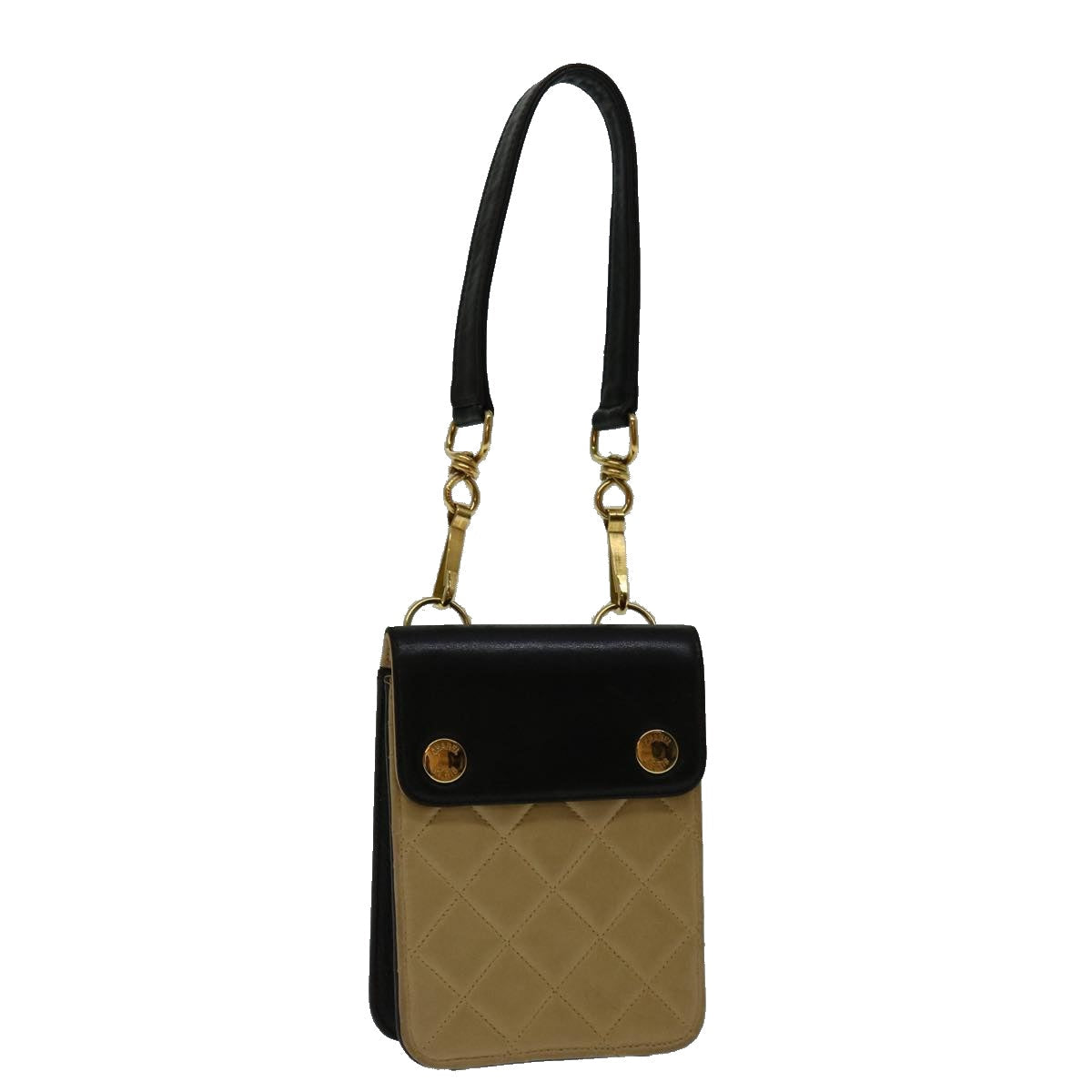 Top Quality Chanel Matelasse Hand Bag Leather Beige CC Auth 68905A