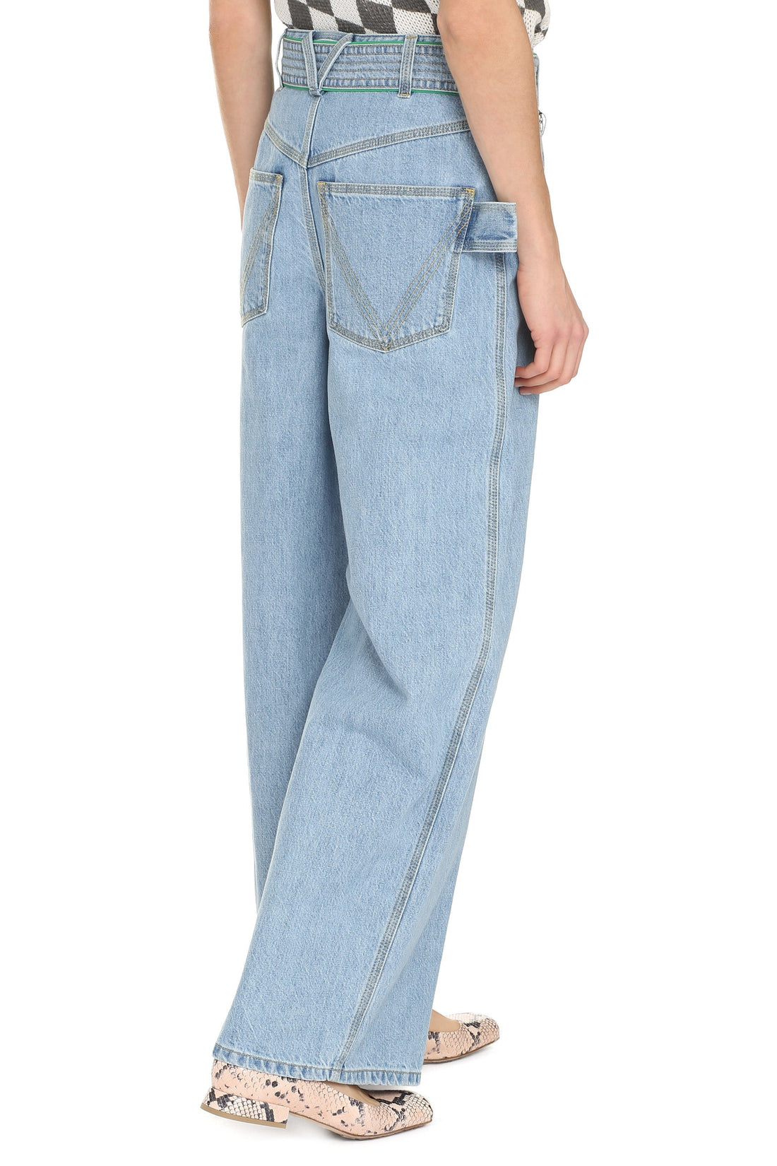 BOTTEGA VENETA Stylish Wide-Leg Denim Jeans with Removable Belt
