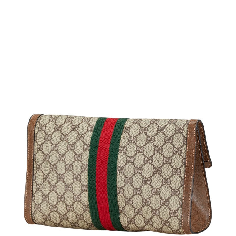 Gucci GG Supreme PVC Leather Clutch Bag