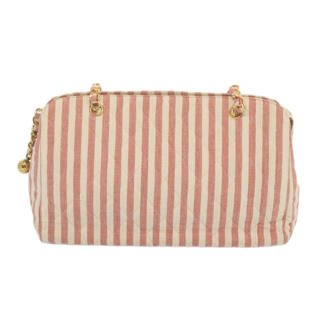 Top Quality Chanel Matelasse Chain Shoulder Bag Canvas White Red CC Auth 69059SA