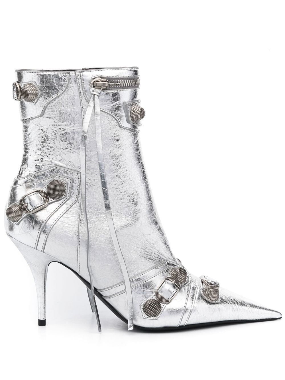 BALENCIAGA Metallic Ankle Boots with Stiletto Heel