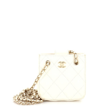 CHANEL CC Square Clutch with Chain Quilted Lambskin Mini