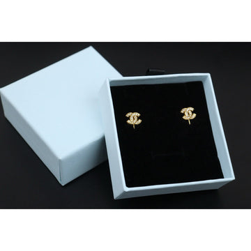 Very Good ( Rank A)? CHANEL Coco Mark Rhinestone Earrings?V25071007