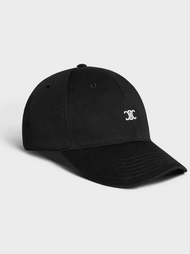 CELINE Eyewear Triomphe Embroidery Cotton Ball Cap Black