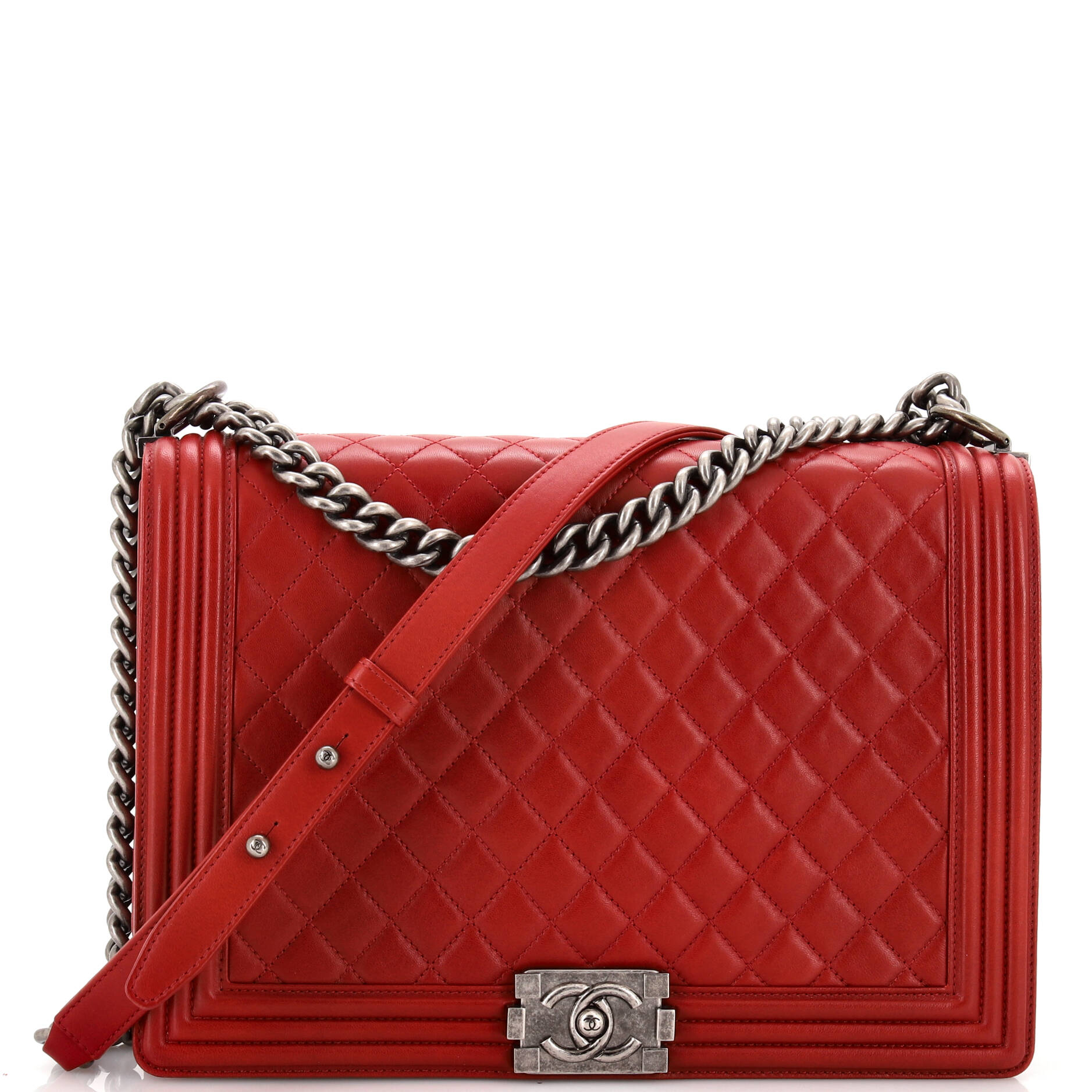 CHANEL Boy Flap Bag Quilted Lambskin Large