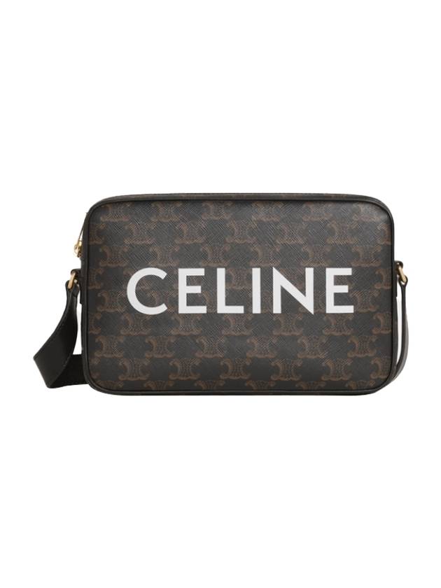 CELINE Triomphe Canvas Medium Messenger Bag Black