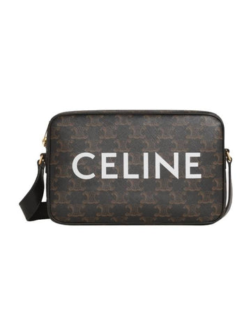 CELINE Triomphe Canvas Medium Messenger Bag Black