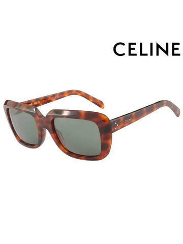 CELINE Eyewear Rectangular Acetate Sunglasses Havana