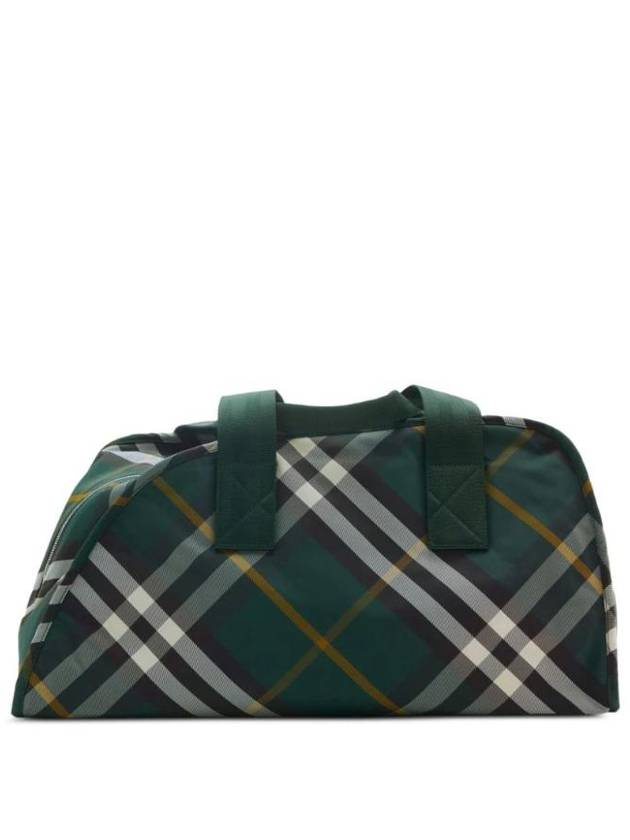 Burberry Shield Check Pattern Medium Duffel Bag Green