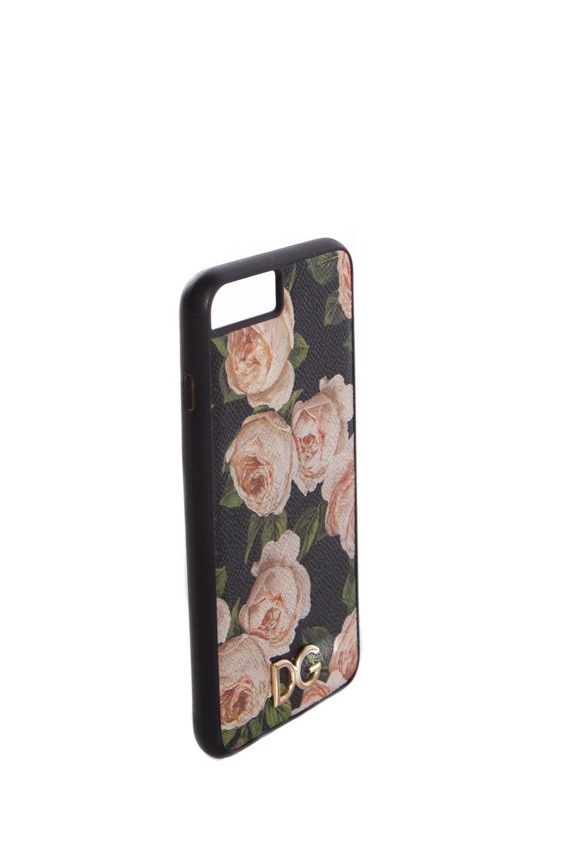 Dolce & Gabbana Black Rose Canvas iPhone Case