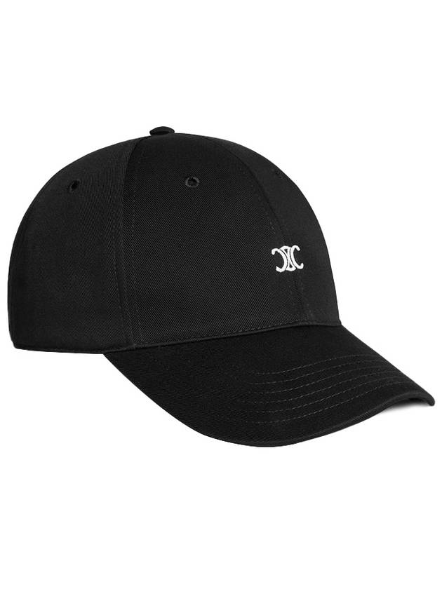 CELINE Eyewear Triomphe Embroidery Cotton Ball Cap Black