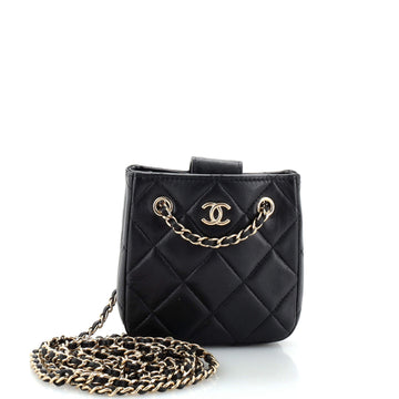 CHANEL CC Square Clutch with Chain Quilted Lambskin Mini