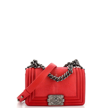 CHANEL Boy Flap Bag Stingray Small