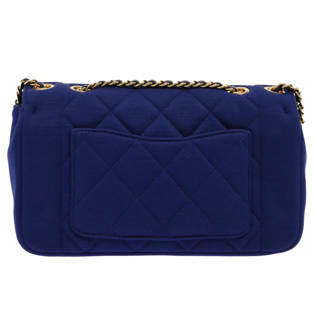 Top Quality Chanel Diana Matelasse Chain Shoulder Bag Canvas Blue CC Auth 70391A