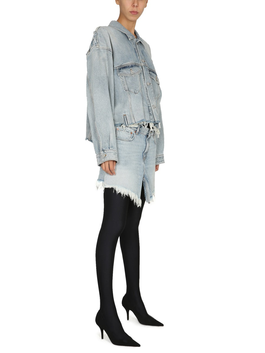 BALENCIAGA Chic Women's Mini Skirt with Belt Loops