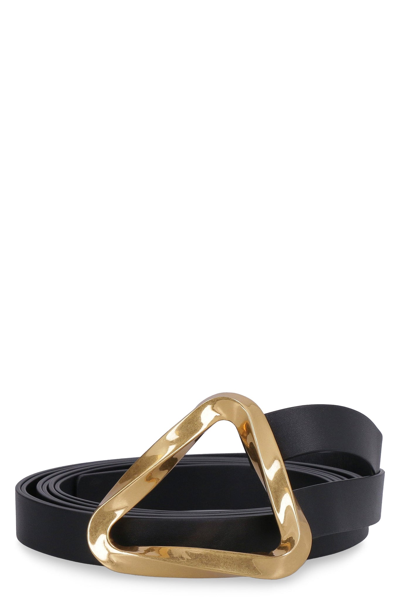 BOTTEGA VENETA Double Strap Leather Belt with Gold-Tone Hardware