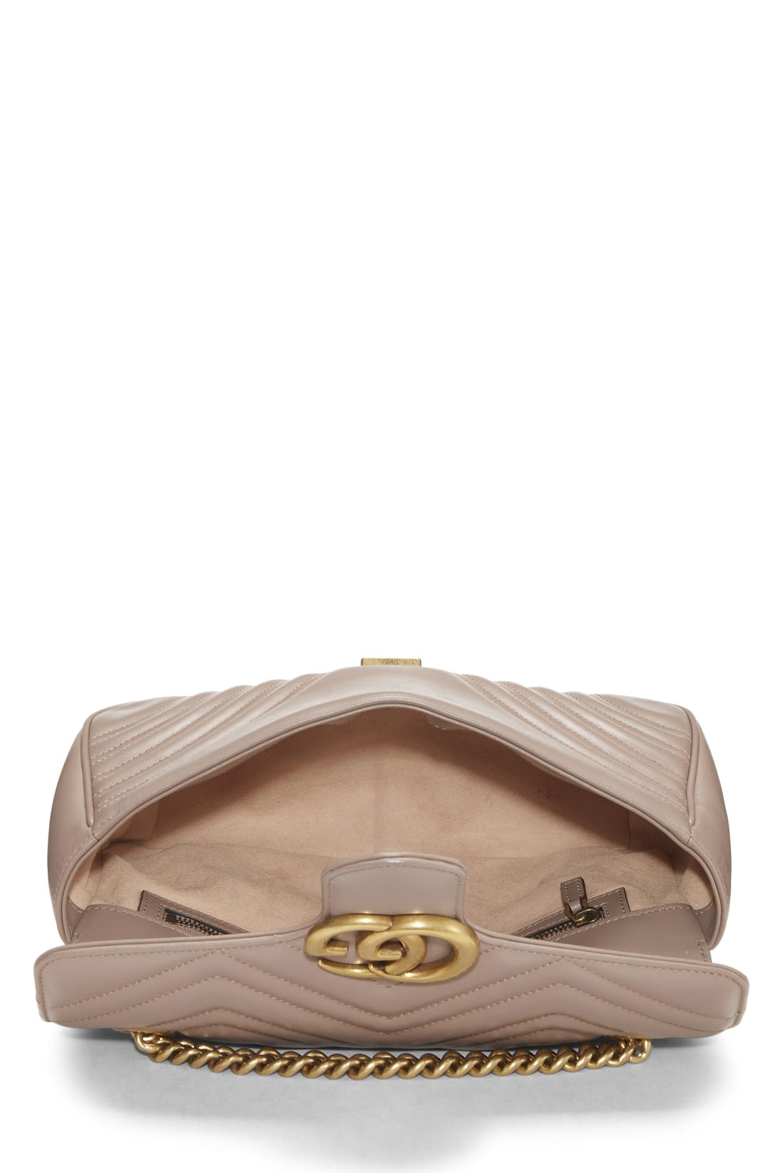 Gucci, Beige Leather GG Marmont Shoulder Bag Small, Beige