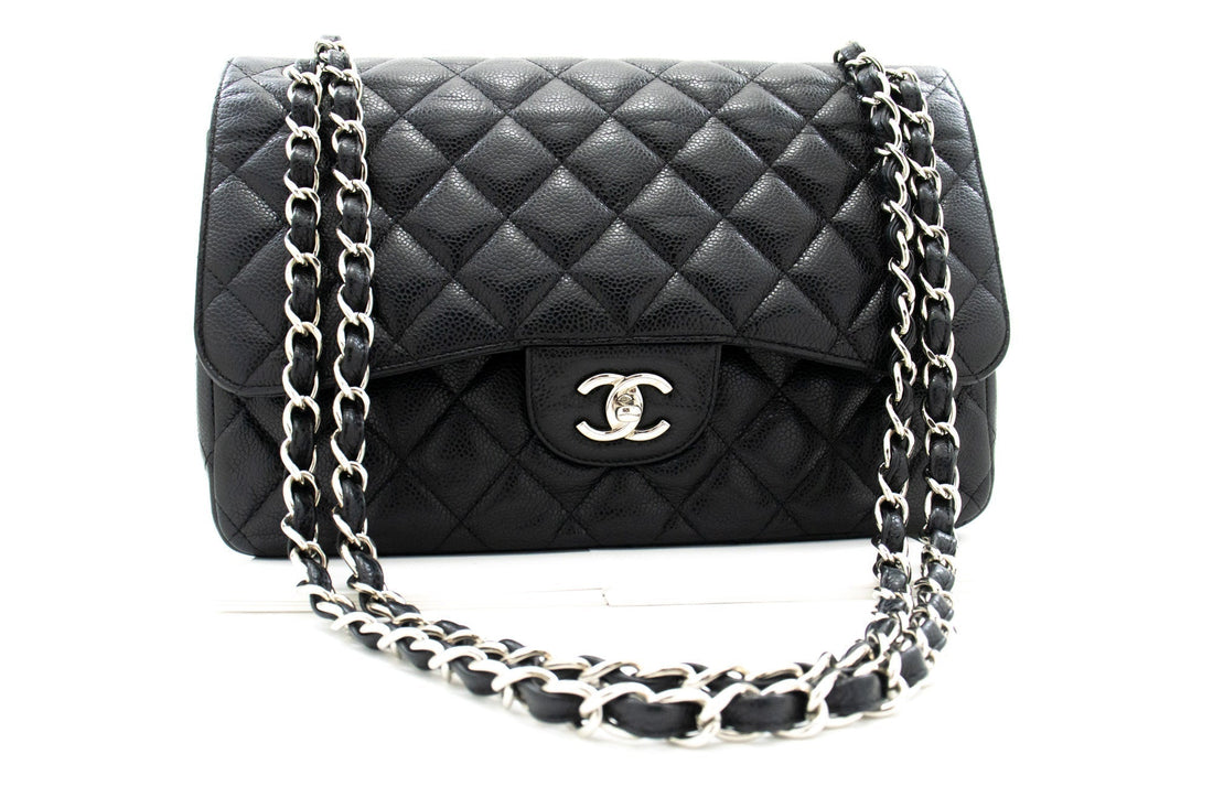 Top Quality Chanel Grained Calfskin Large Chain Shoulder Bag W New SV Classic
