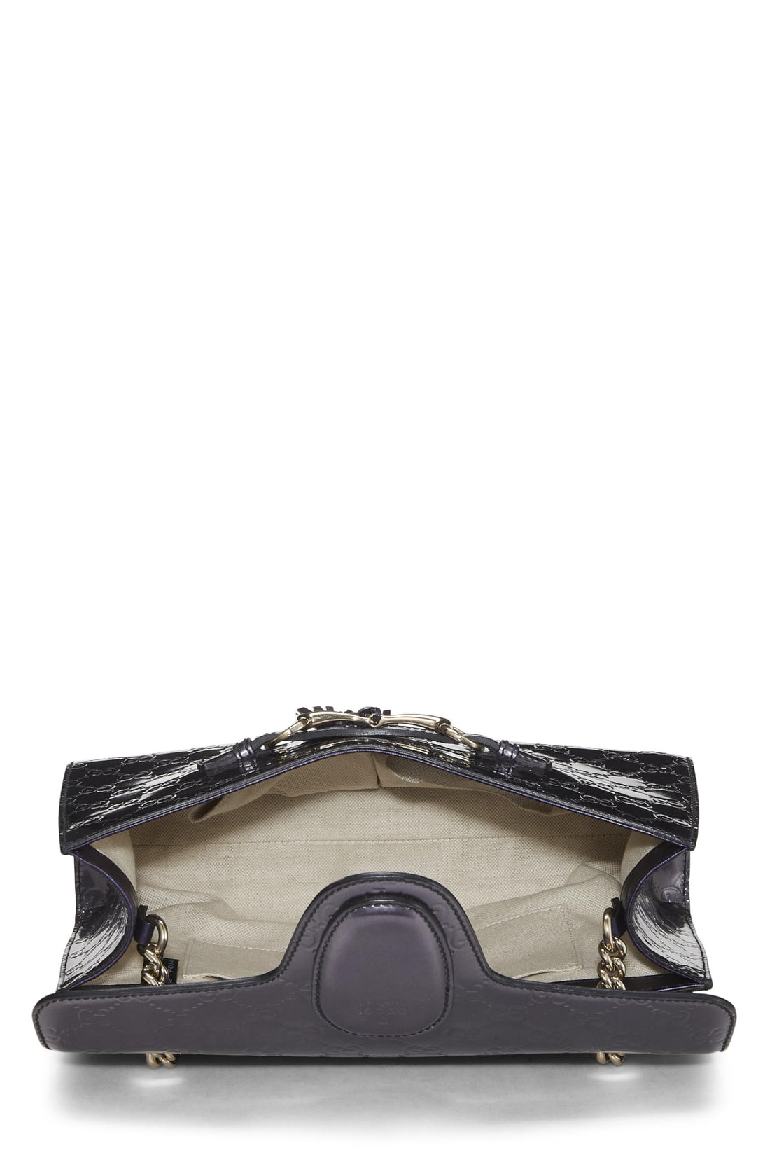 Gucci, Purple Guccissima Patent Leather Emily Chain Shoulder Bag, Purple