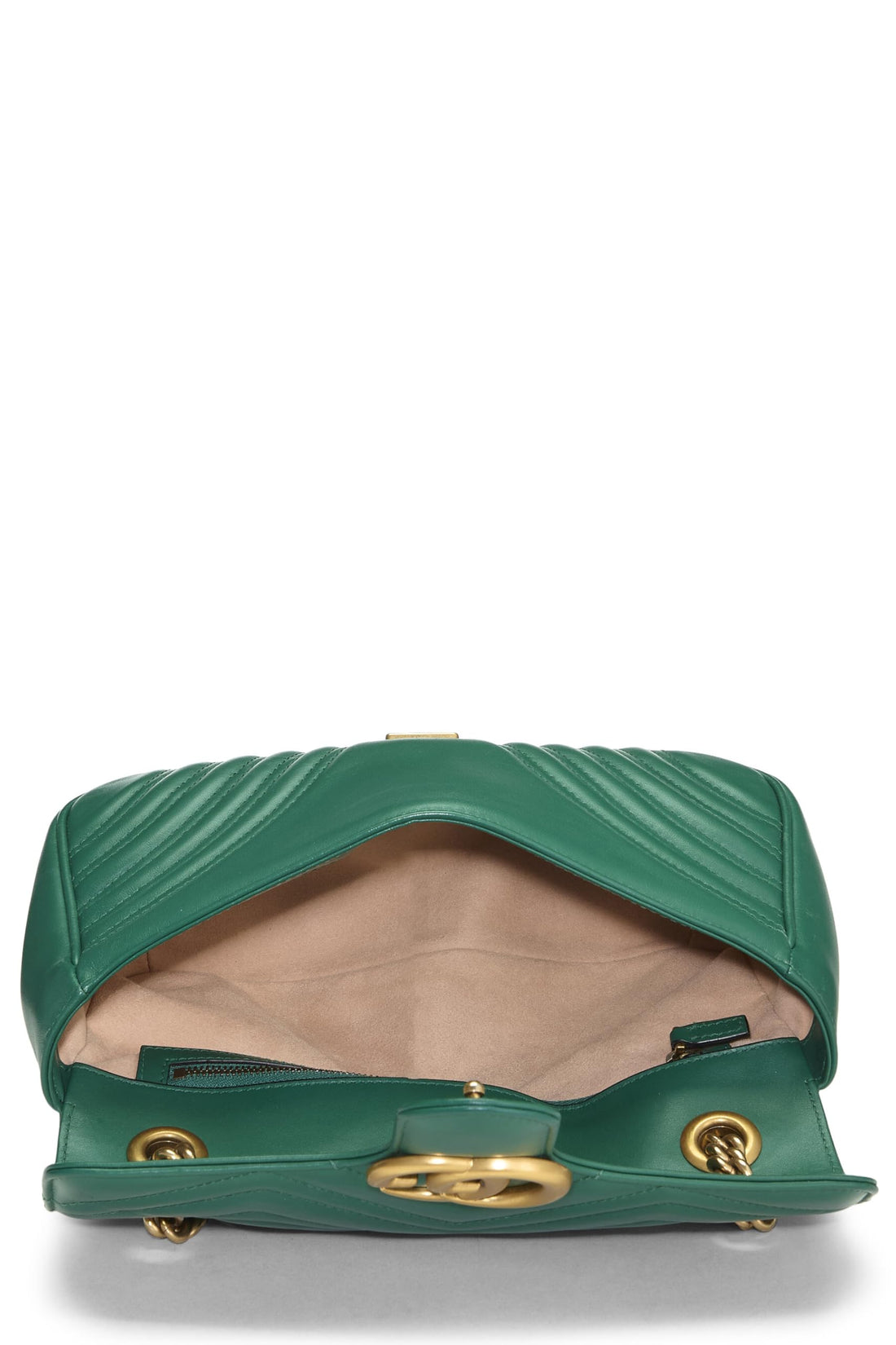 Gucci, Green Leather GG Marmont Shoulder Bag Small, Green
