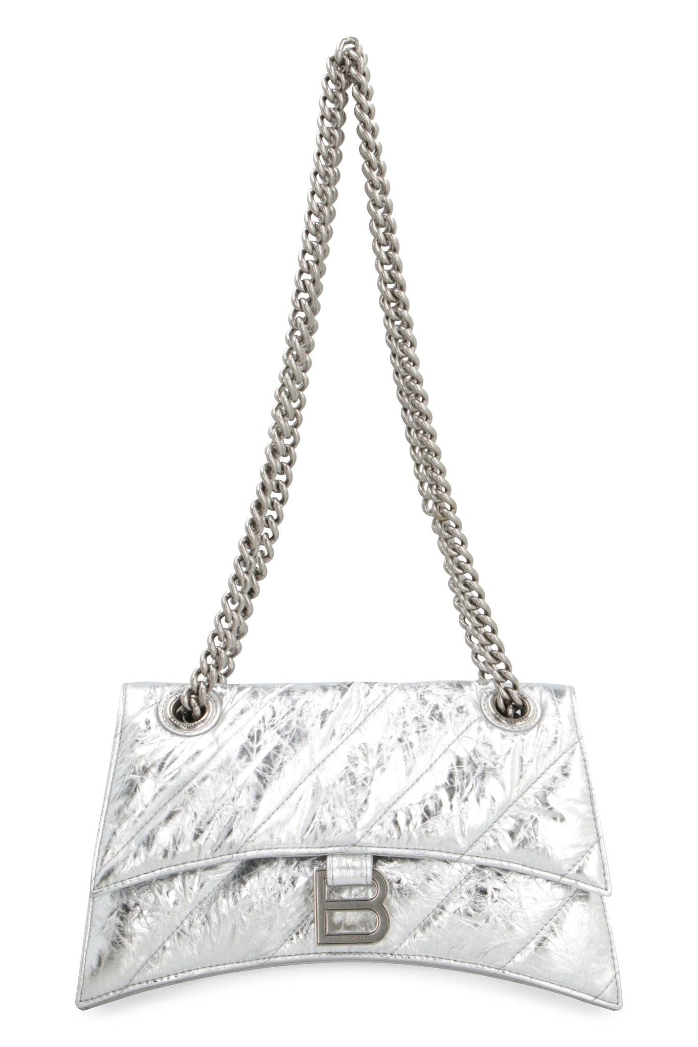 BALENCIAGA Crushed Leather Mini Handbag with Chain