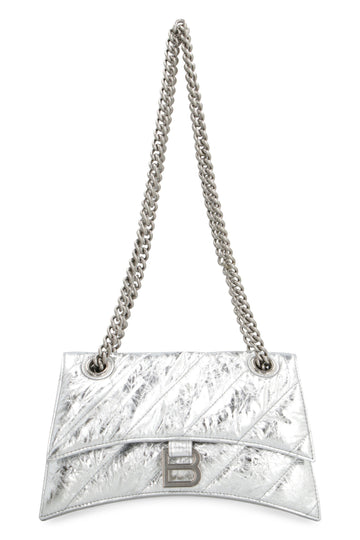 BALENCIAGA Crushed Leather Mini Handbag with Chain