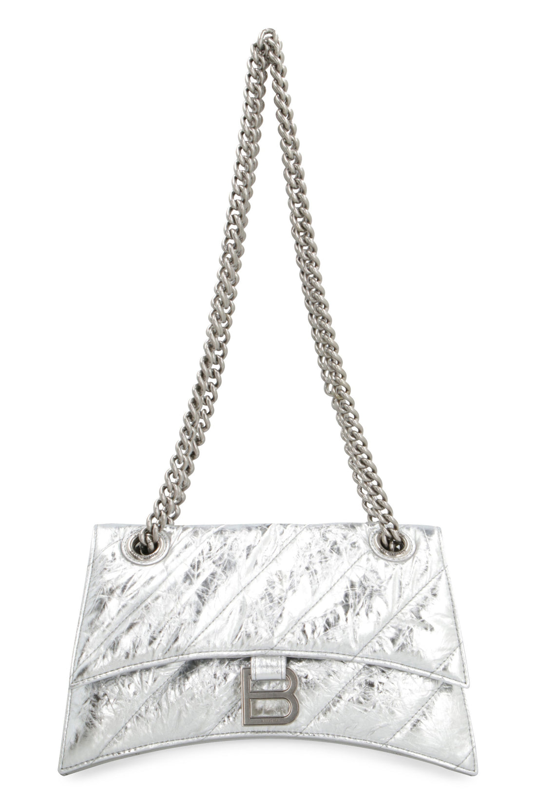 BALENCIAGA Crushed Leather Mini Handbag with Chain