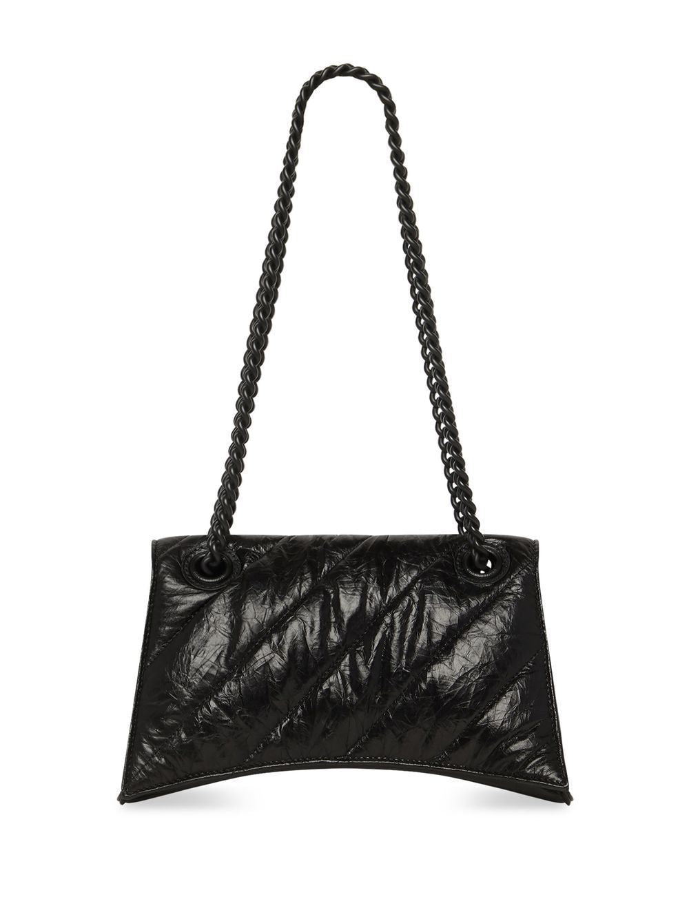 BALENCIAGA Crushed Leather Chain S Hobo Handbag