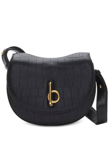 Burberry Rocking Horse Crocodile Effect Small Cross Bag Black