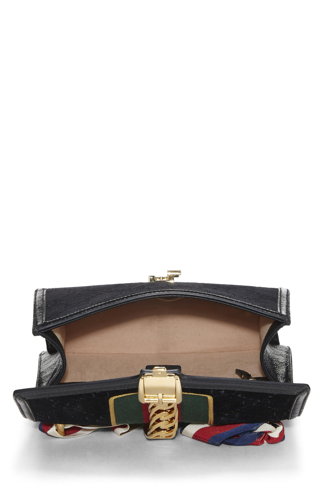 Gucci, Black GG Velvet Sylvie Shoulder Bag, Black