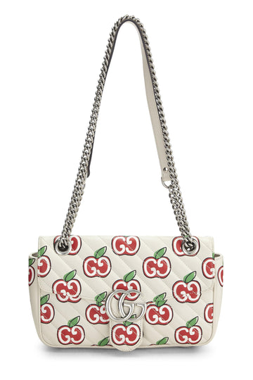 Gucci, White Leather Marmont Apple Shoulder Bag Small, White