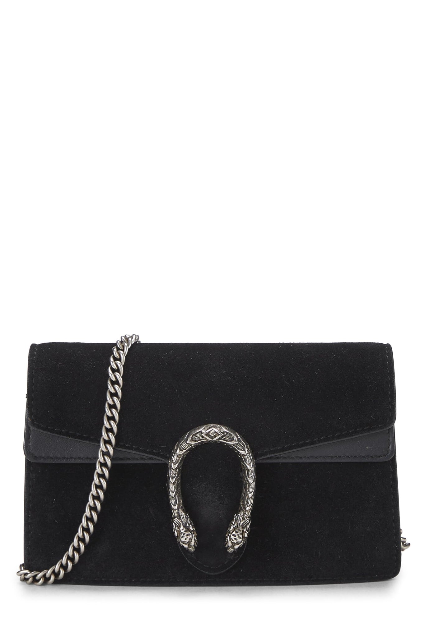Gucci, Black Suede Dionysus Shoulder Bag Super Mini, Black