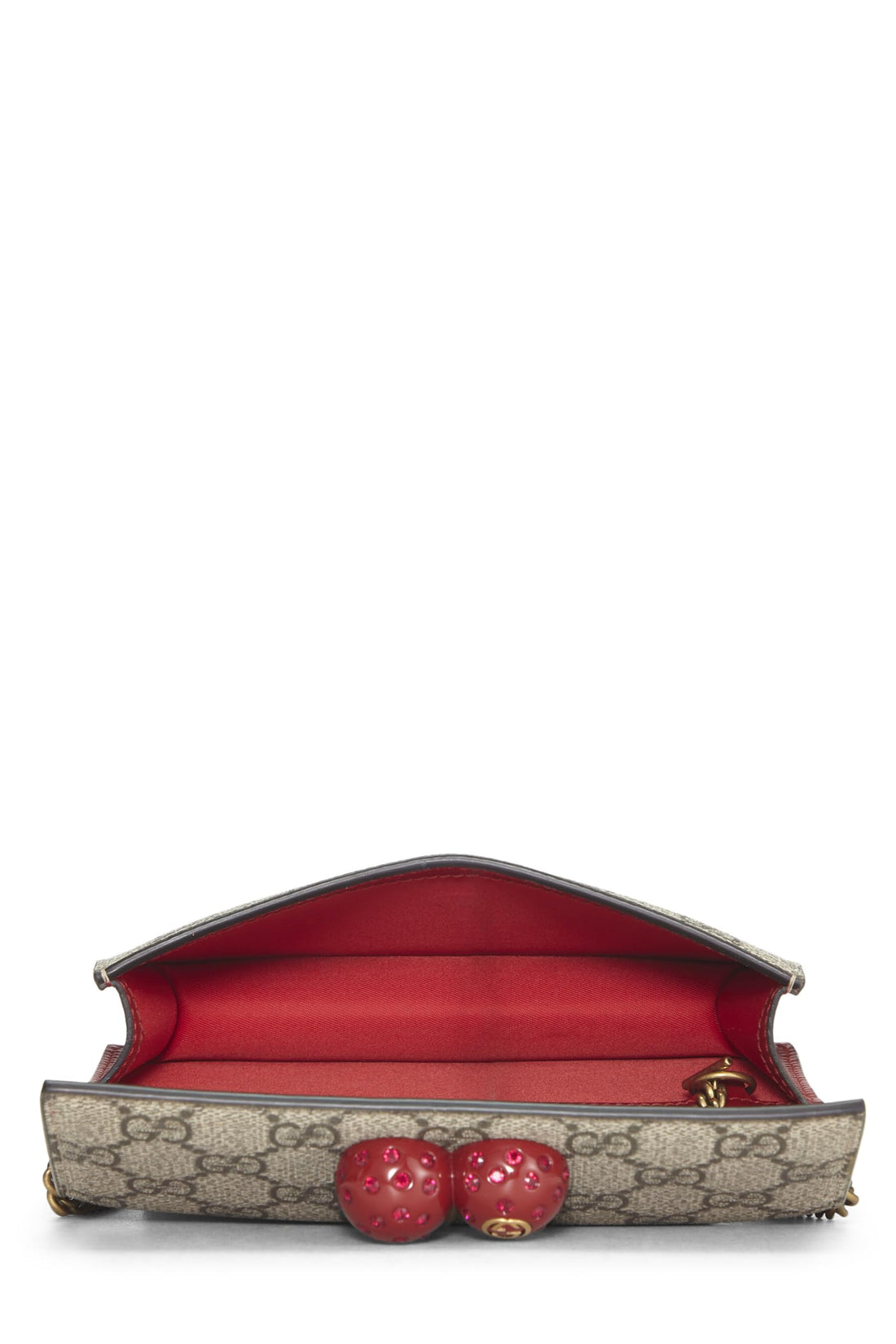 Gucci, Original GG Supreme Canvas Cherry Convertible Clutch Mini, Red