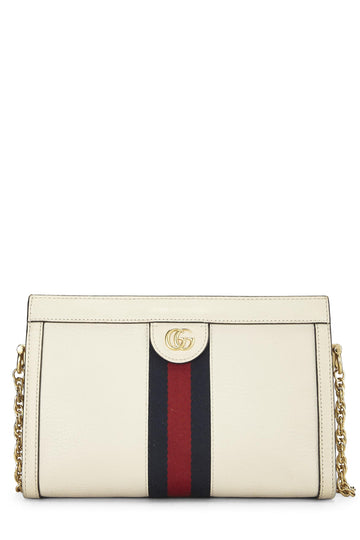 Gucci, Cream Leather Ophidia Shoulder Bag Small, White