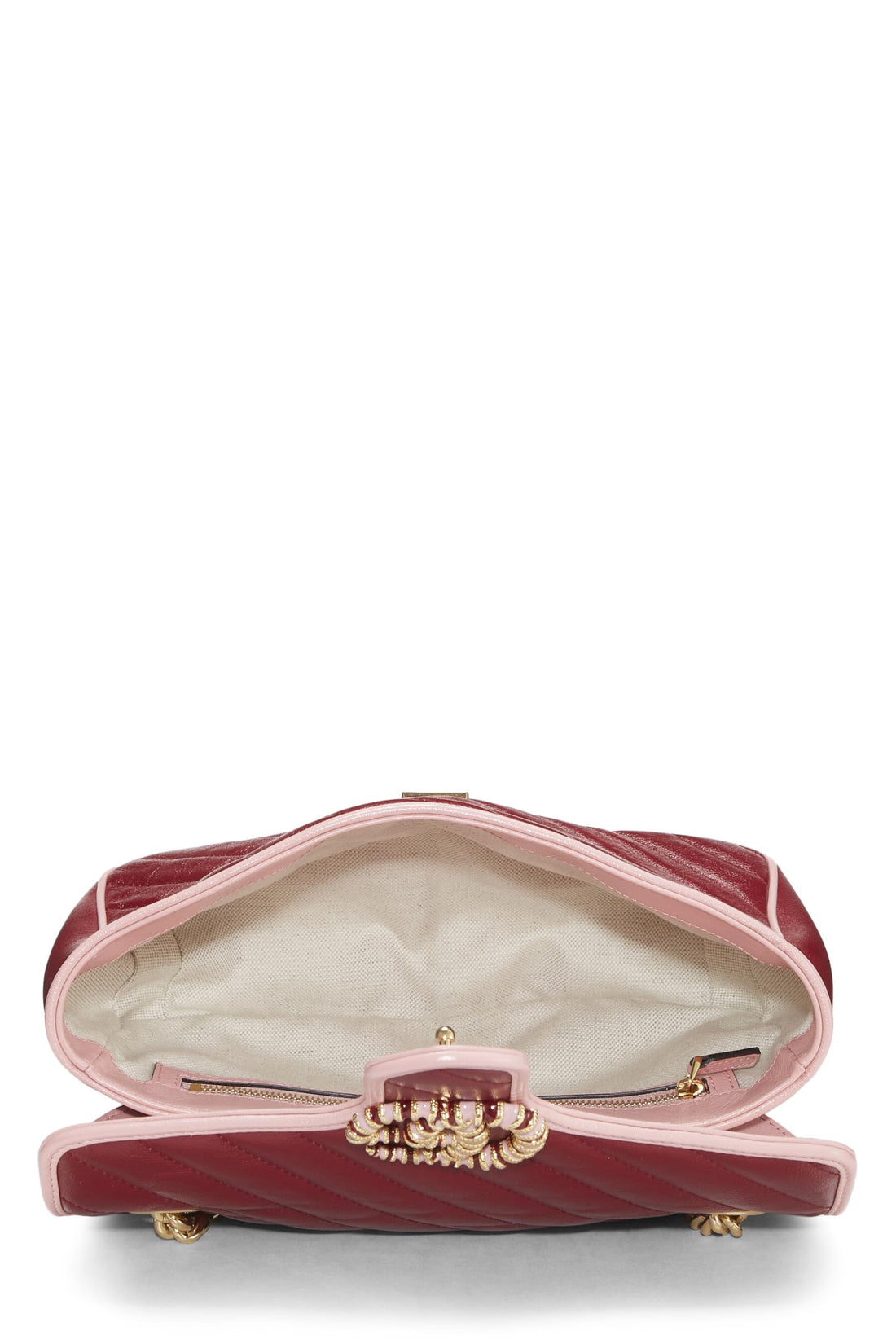 Gucci, Red Leather Torchon GG Marmont Shoulder Bag Small, Red