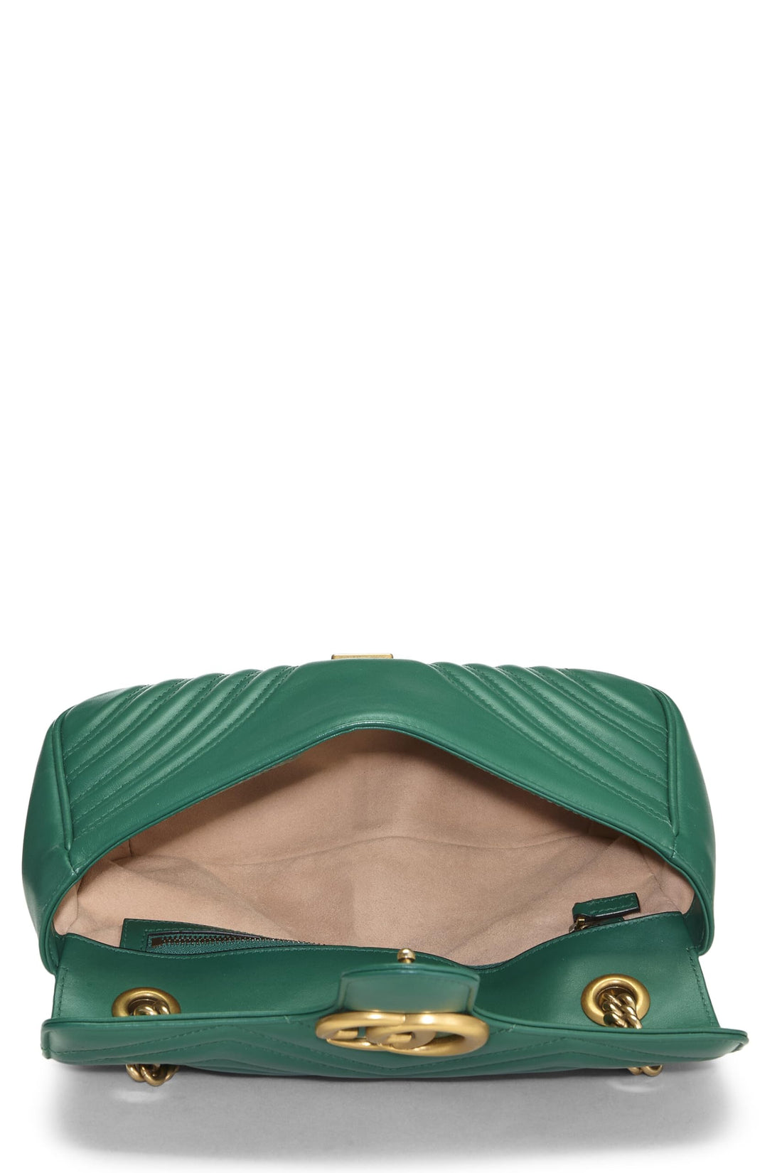 Gucci, Green Leather GG Marmont Shoulder Bag Small, Green