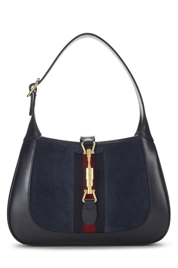 Gucci, Navy Leather & Suede Jackie 1961 Shoulder Bag Small, Navy