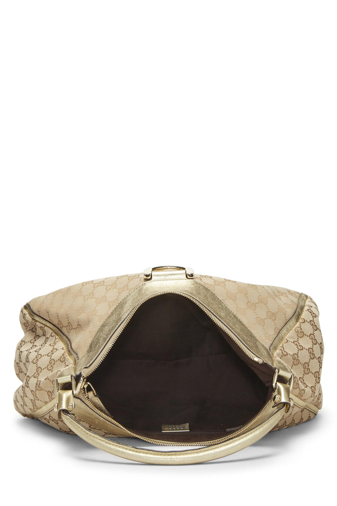Gucci, Gold Original GG Canvas D-Ring Abbey Shoulder Bag, Gold
